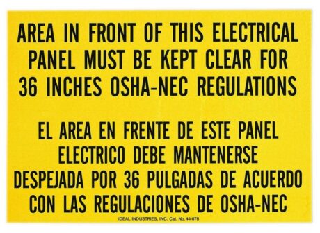 Ideal 44-878 Safety Sign - Osha Clear For 36 In /Biling