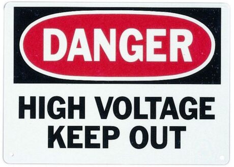 Ideal 44-880 Safety Sign -"Danger High Voltage Keep Out" Plastic 10"