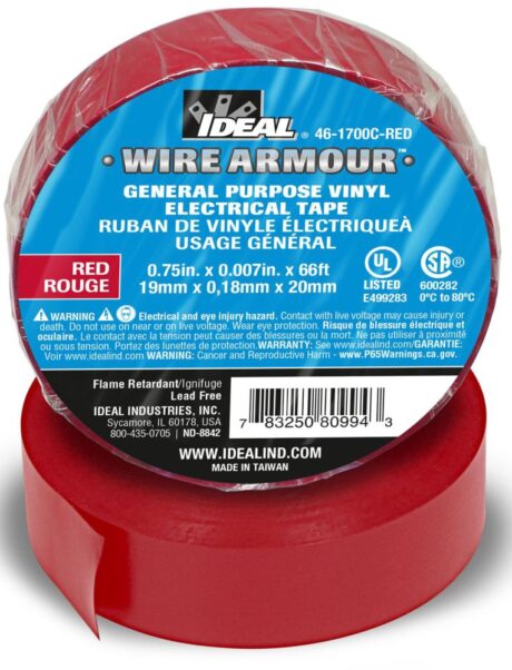 Ideal 46-1700C-RED Electrical Vinyl Tape