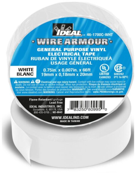 Ideal 46-1700C-WHT Electrical Vinyl Tape