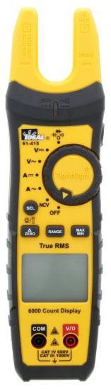 Ideal 61-415 200A Ac/Dc Trms Split Jaw Meter Tightsight W/ Flashlight & Ncvt